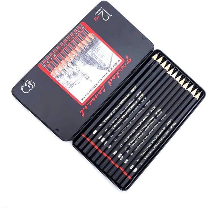 12 STUKS/SET 2H-8B Houten Potloden Set Professionele Teken Dagboek Schrijfpotloden voor School Soepel Schrijven zwart