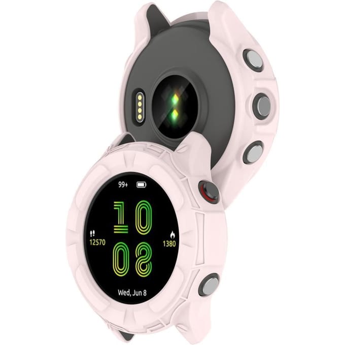 Zachte TPU Case Frame Shell Compatibel voor Garmin Forerunner955 Schokbestendige Bumper Case Cover gray