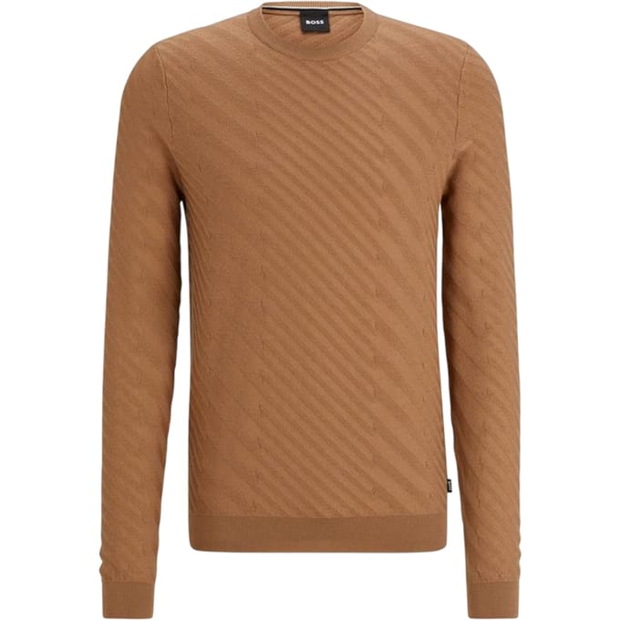 Boss Heren-trui met normale pasvorm (Medium Beige)
