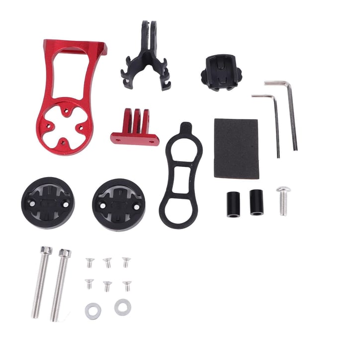 Support d'extension de potence de vélo pour ordinateur et caméra de sport (rouge) rouge