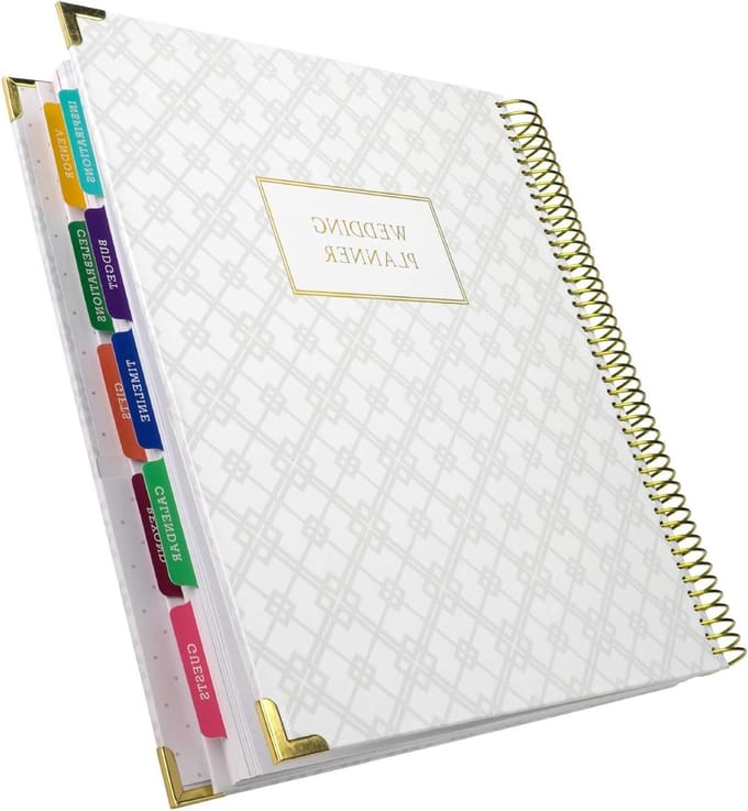 Bruiloft Planner - Trouwplanner Organizer - Bruiloft Plannen - 18 Maanden OngeДата - 9x11 Inch - Wit