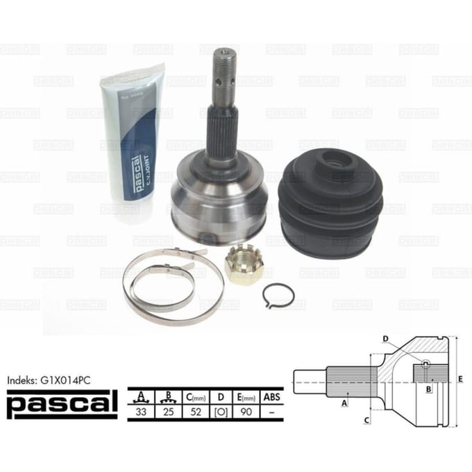 Homokineet reparatie set, aandrijfas PASCAL G1X014PC
