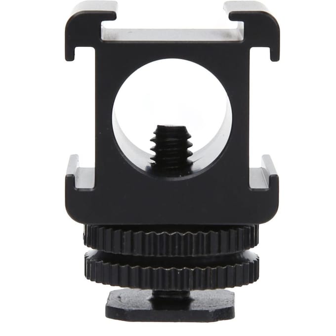 Metalen Camera Tri Hot Shoe Mount Adapter voor Microfoon LED Videolamp Monitor white