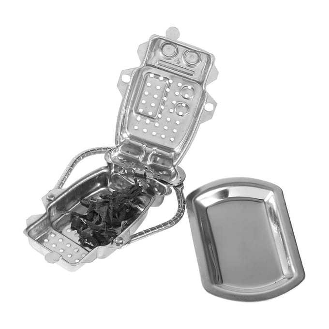 Roestvrij Staal Losse Thee Blad Infuser Bal Zeef Filter Diffuser Kruiden Specerijen Robot Vorm white