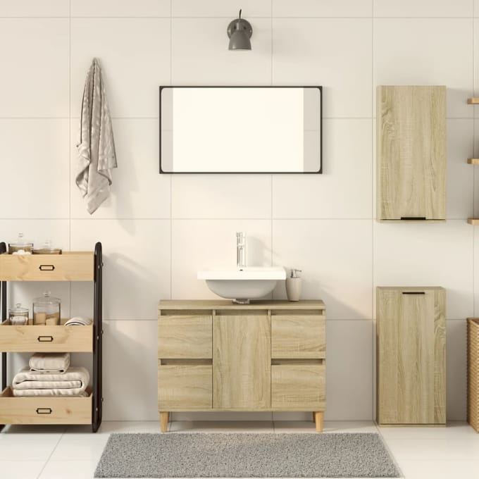 vidaXL - Badkamerkast - wandgemonteerd - 32x20x67 - cm - sonoma - eikenkleurig