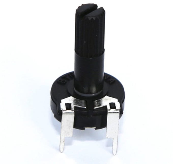 OTRONICÂ® 10K-ohm Instelpotentiometer, Liggend, met Knop van 15mm, hexagon socket