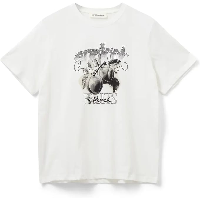 Perzikkleurig bedrukte t-shirt voor dames Sofie Schnoor Zena