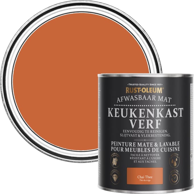 Rust-Oleum Oranje Afwasbaar Mat Keukenkastverf - Chai Thee 750ml