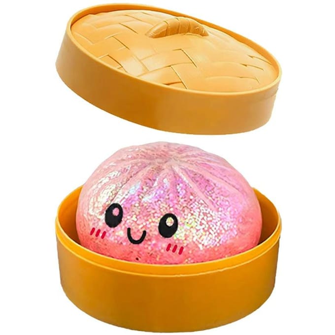 3 soorten Glitter Dumpling Glitter Dumpling Squishy met Doos Dumplings Sensorisch Knijpspeelgoed voor Stressverlichting