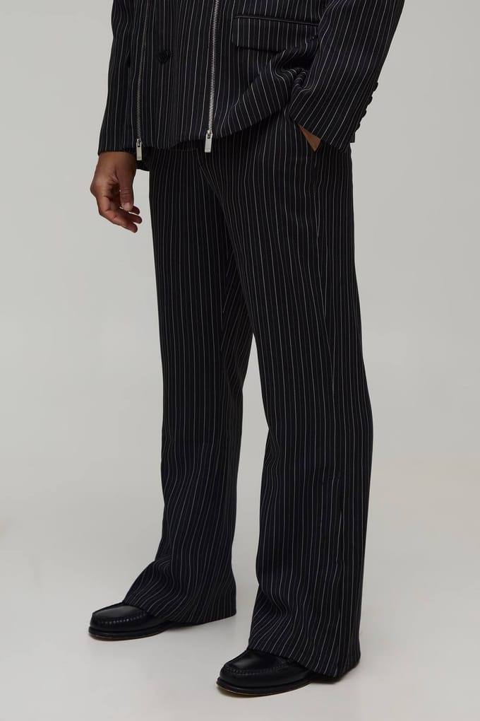 Getailleerde Uitlopende Pantalon Met Ritsdetail | Black | Size 32