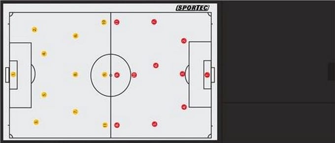 Voetbal Magnetische Luxe Coachmap 64 x 28 cm
