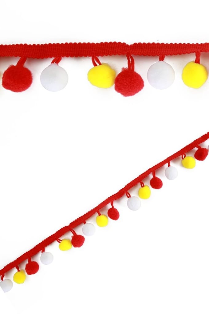 Pom pom band rd-wt-gl