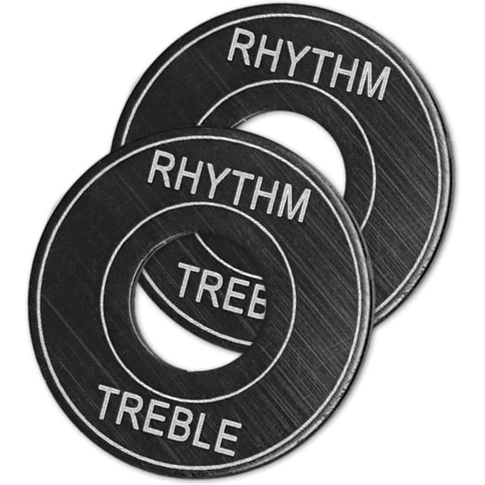 2 stuks Gitaar Tuimelschakelaar Ring Aluminium 3-weg Tuimelschakelaar Wasmachine Pickup Selector Ring zwart