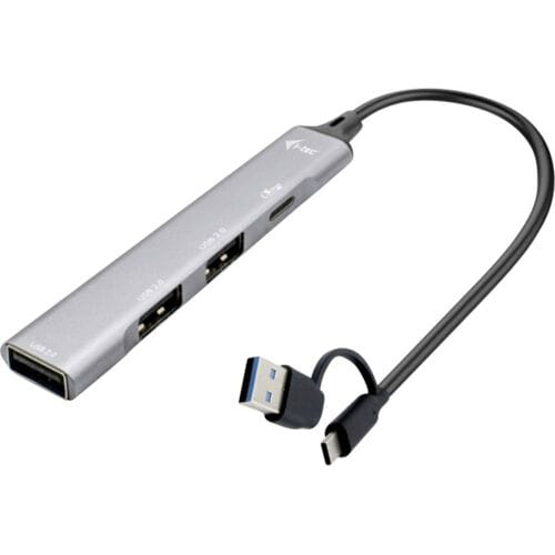 i-tec I-TEC USB-A/USB-C Metal HUB CAHUBMETALMINI4 USB-hub 3 + 1 poorten USB-A USB 3.2 Gen1 5 GBit/s Zilver