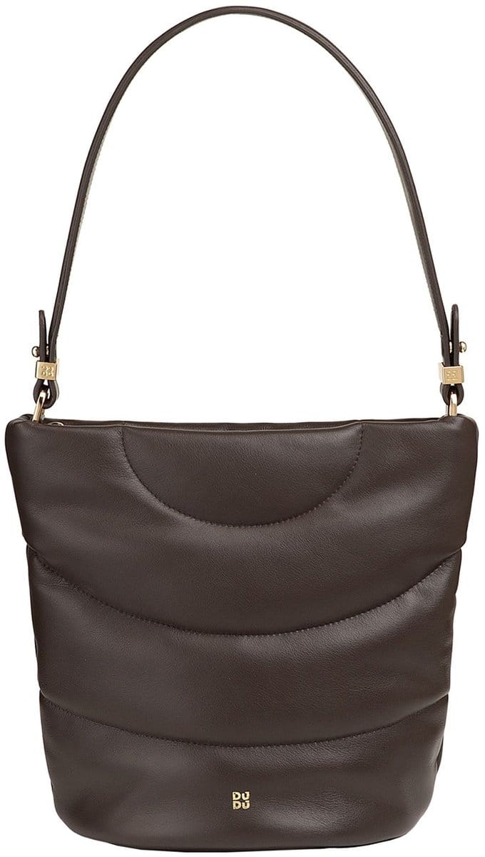 DuDu Barbara Schoudertas Leder 24.5 cm - Dames - coffee brown
