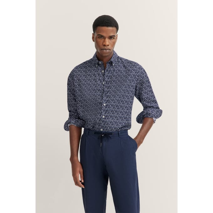 Bugatti Herren Shirt met button-down kraag
