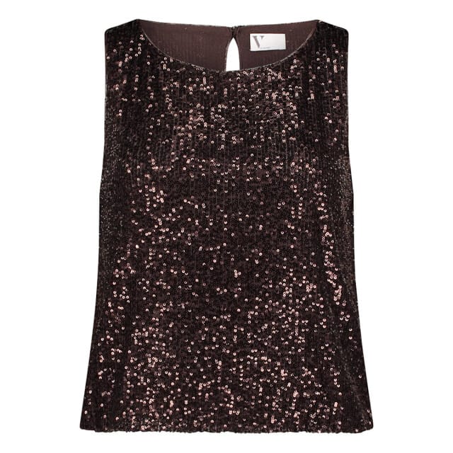 regular fit top met all-over pailletten