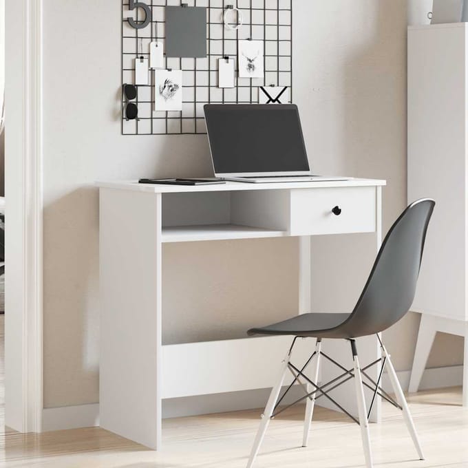 vidaXL - Bureau - 80x40x75 - cm - bewerkt - hout - wit