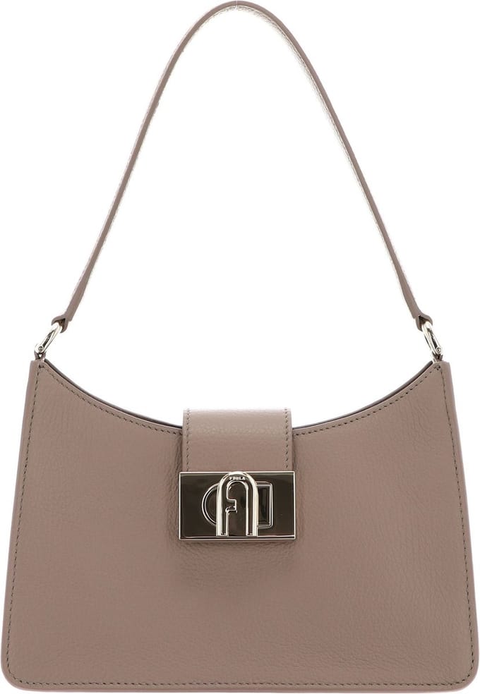 FURLA Leren Schoudertas 1927 Soft Shoulder Bag Greige Taupe