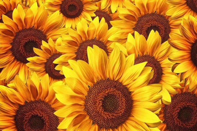 Fotobehang - Helianthus 375x250cm - Vliesbehang