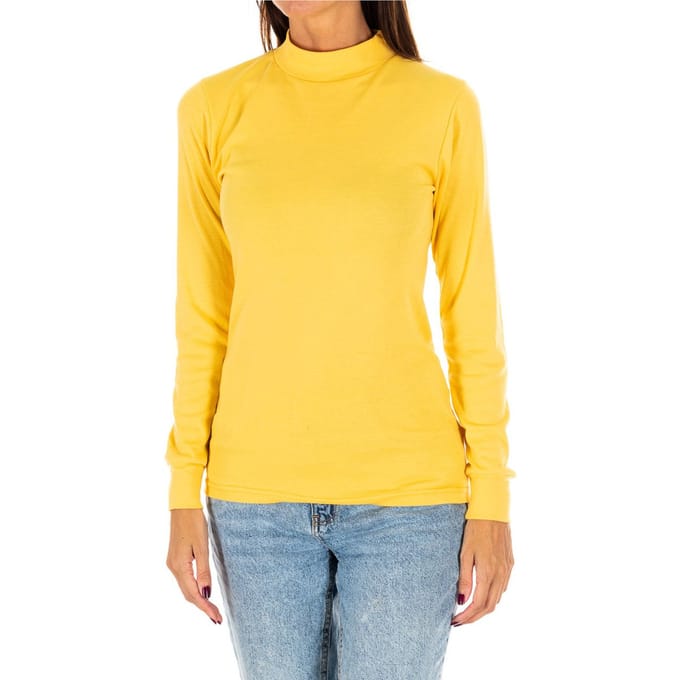 T-shirt met lange mouwen en halfhoge kraag 1625-M dames