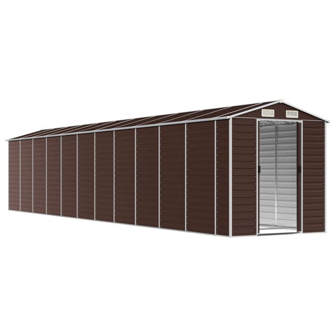 vidaXL - Tuinschuur - 191x980x198 - cm - gegalvaniseerd - staal - bruin