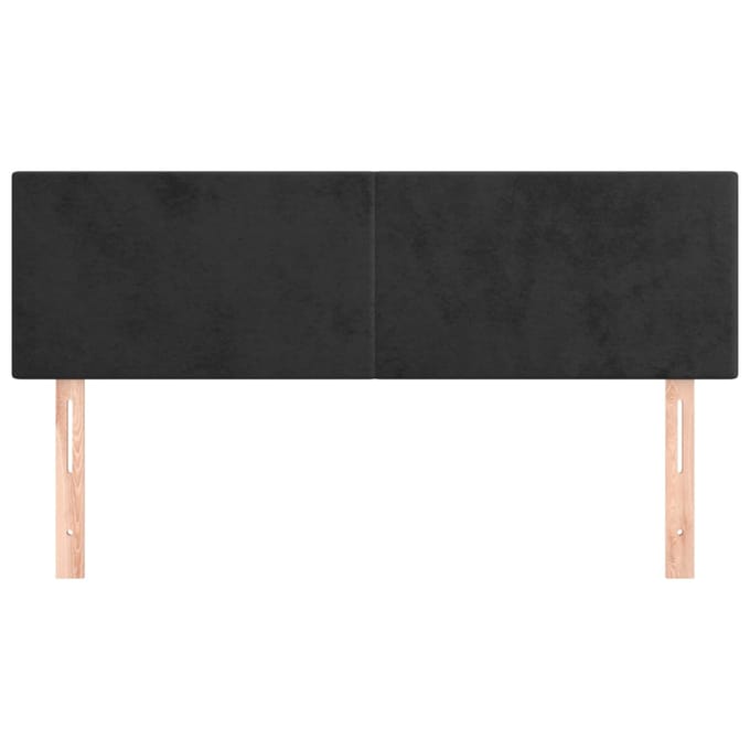 vidaXL - Hoofdborden - 144x5x78/88 - cm - fluweel - zwart