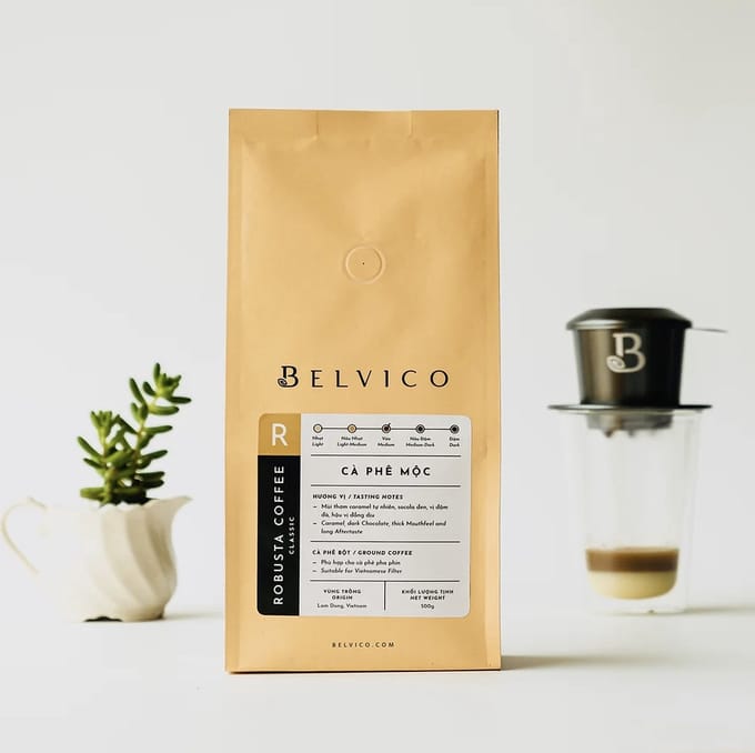 Belvico - Vietnamese koffie - Robusta Classic gemalen 250gr - Authentieke Vietnamese koffie