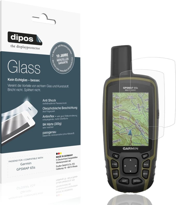 dipos – 2x Matte Pantserfolie geschikt voor Garmin GPSMAP 65s | 9H Screenprotector