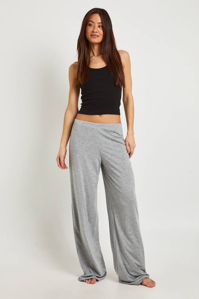 boohoo Dames Tall Jersey Wijde Pijpen Pyjama Broek 2-Pack | Maat: 18