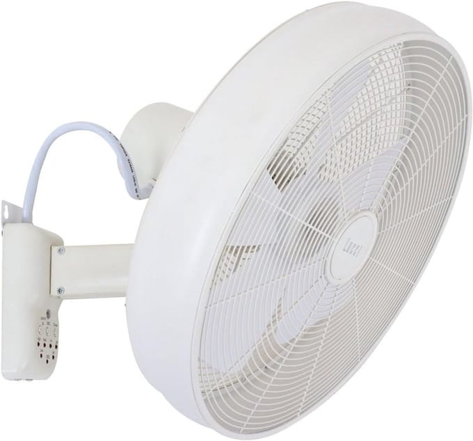 Wandventilator - Muurventilator - Ruimte Koelen - Gepoedercoat Metaal - 460 mm - Wit