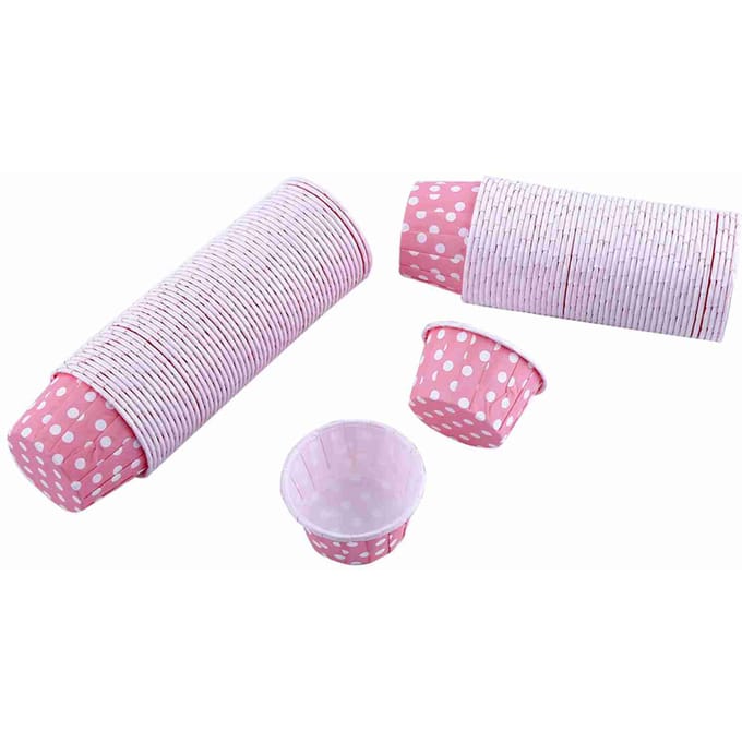 100 stuks Papieren Cake Cupcake Voering Hoes Wrapper Muffin Bakvorm voor Feest Bruiloft Paars white