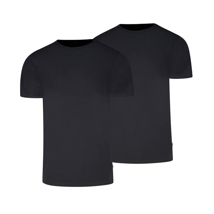 Levi's T-shirt Solid Crew Zwart 2Pack - Maat L - Heren - Basic T-shirt