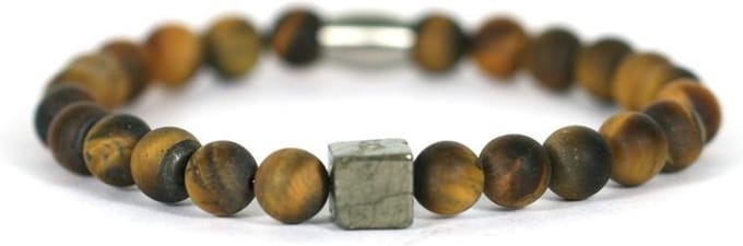 IbizaMen - pyrite blok  matte tijgeroog 22cm