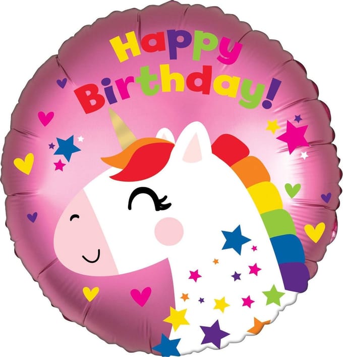 Amscan Folieballon Unicorn Birthday Junior 25 Cm Roze