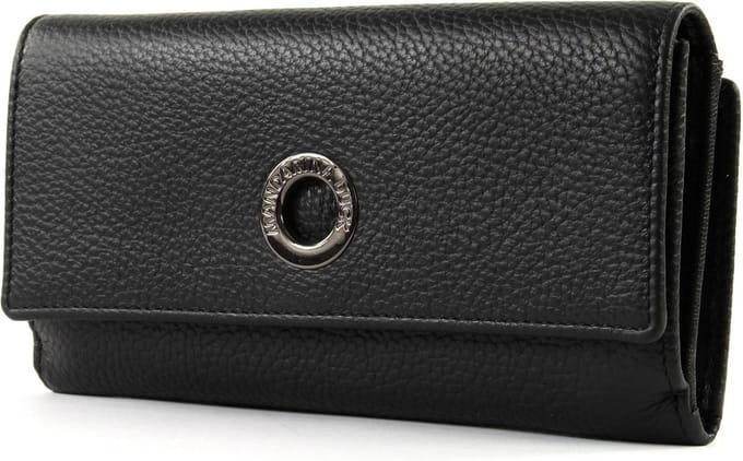 MANDARINA DUCK Portemonnee Mellow Leather Wallet with Flap Nero Zwart