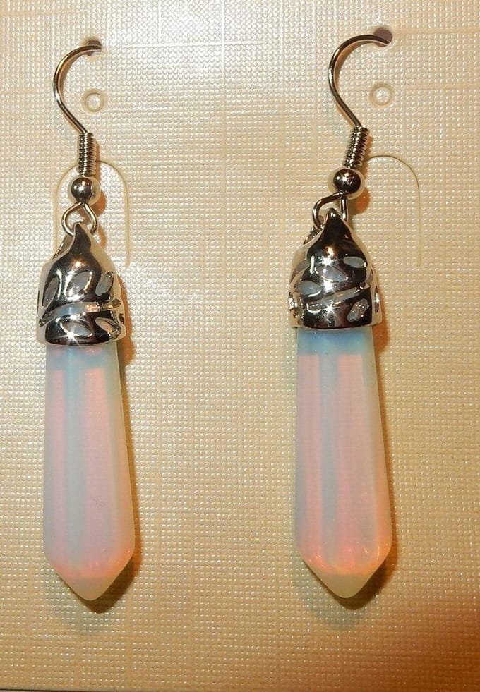 Zilveren Oorhangers met Opaline edelsteen