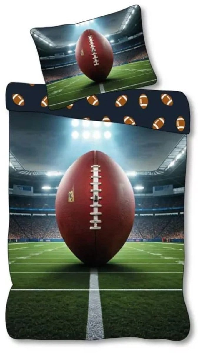 Rugby Dekbedovertrek Eenpersoons - 140 x 200 cm