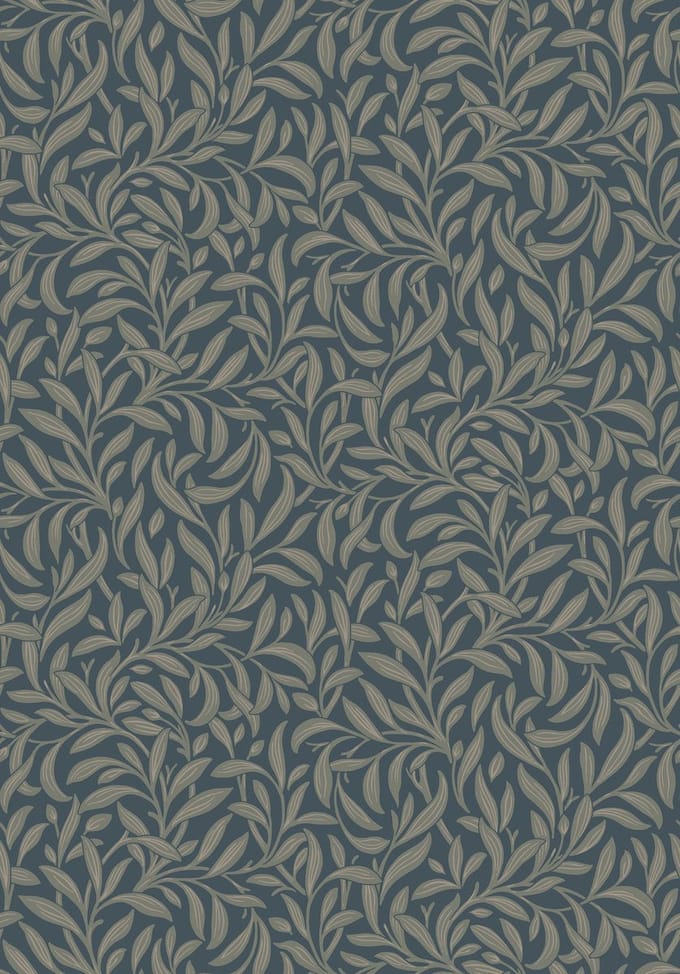 Boråstapeter Vliesbehang 4830 - New Heritage - Botanisch Blauw - 53cm x 10.05m