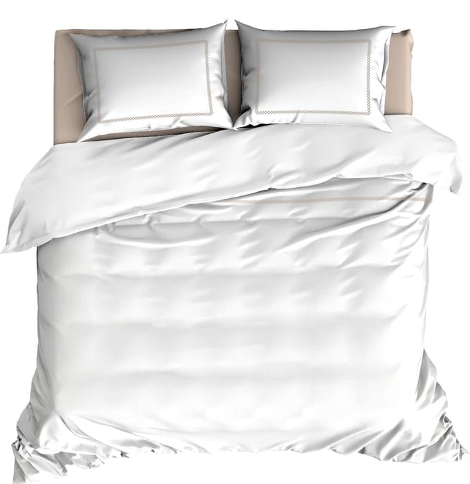 Livello Dekbedovertrek Zigzag White/Stone 2 persoons