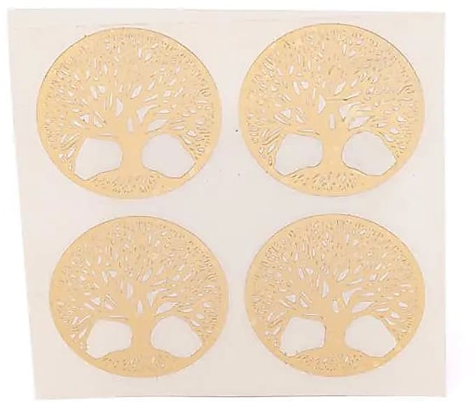 Metalen sticker Levensboom goud 4x