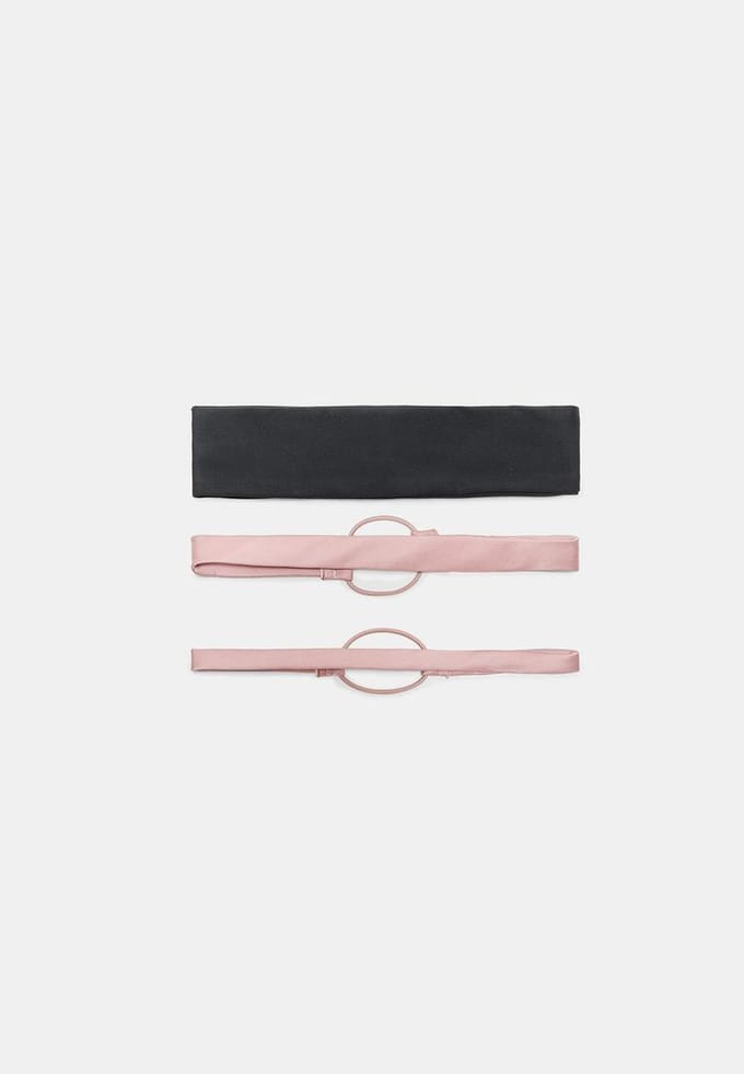 Stradivarius Set van 3 elastische sport-haarbanden  Pastelroze OS
