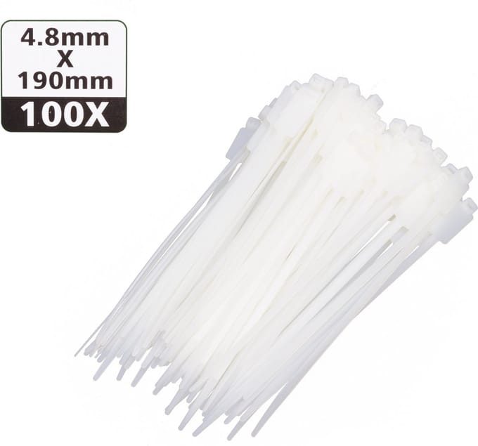 Hofftech Markeerbare kabelbinders - 4.8 x 190 mm - wit - set van 100 stuks