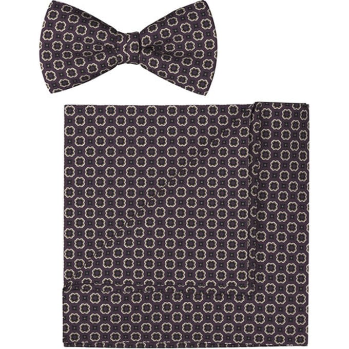 OLYMP Vlinderdas / pochet set, Aubergine