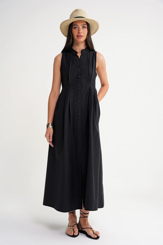 Geknoopte Tippet Kraag Maxi Jurk