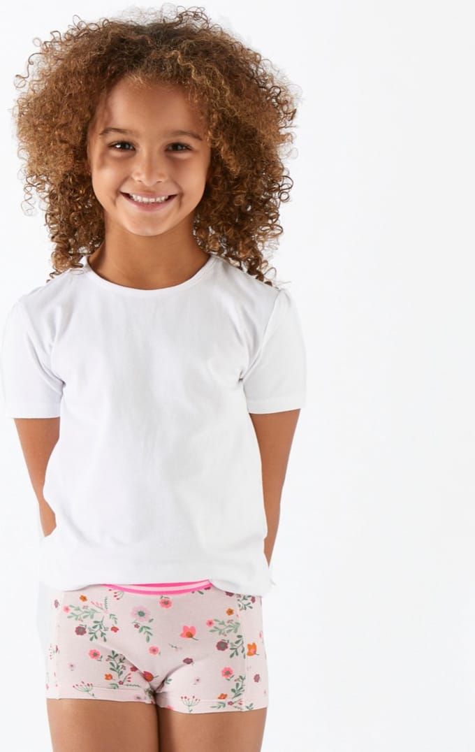 Little Label - meisjes t-shirt 5-pack - wit-92 / 2Y - maat: 92 - bio-katoen