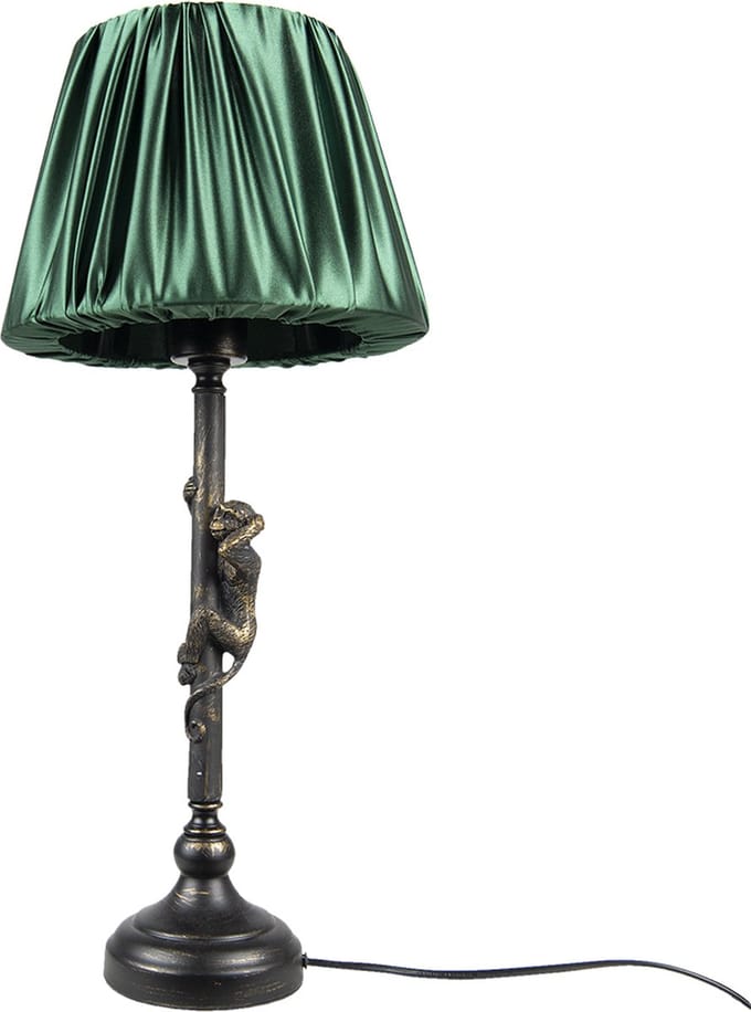 Clayre & Eef Tafellamp Ø 25x55 cm Bruin Groen Polyresin Aap