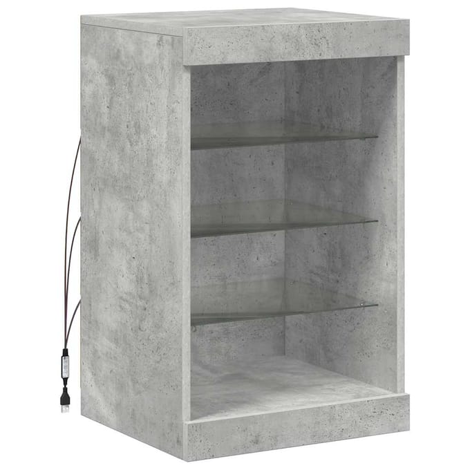 vidaXL - Dressoir - met - LED-verlichting - 41x37x67 - cm - betongrijs