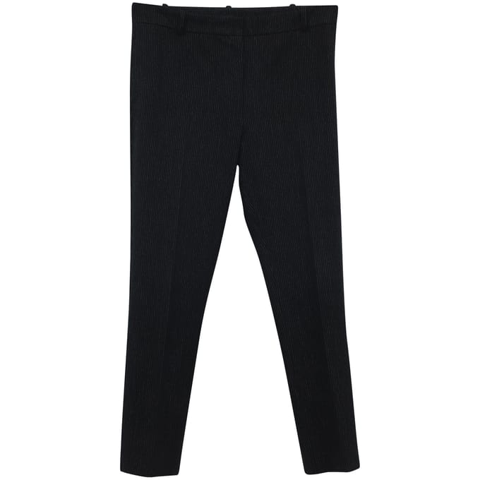 Joseph Gab Stretch Pinstripe Broek in Zwarte Viscose