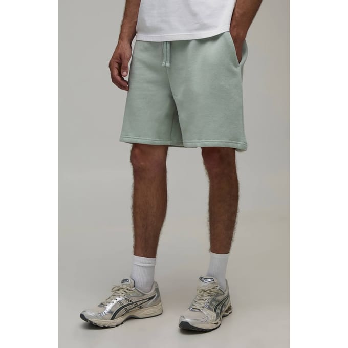 Wijde Short Met Verlaagd Kruis Middellang | Sage | Size Small